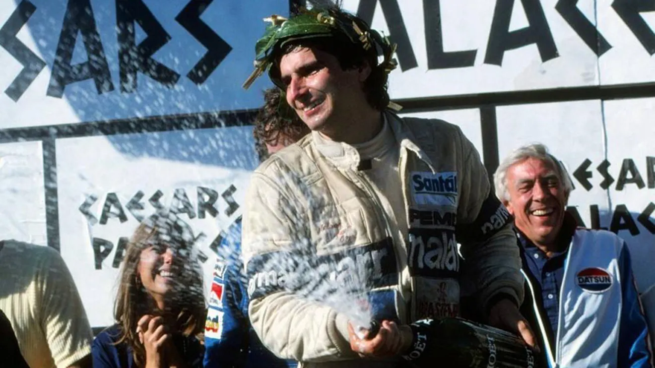 Nelson Piquet celebra su título mundial tras reponerse