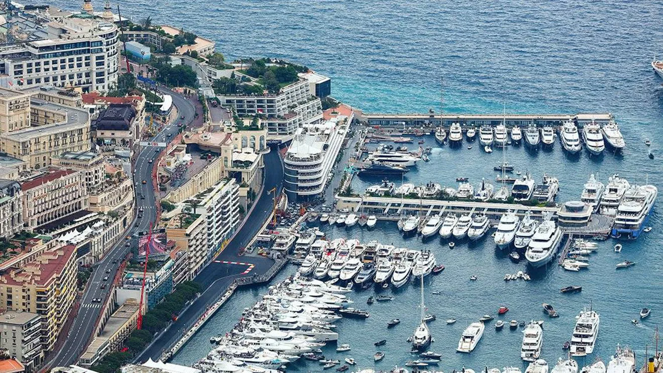 Vista aérea del Gran Premio de Mónaco de Fórmula 1