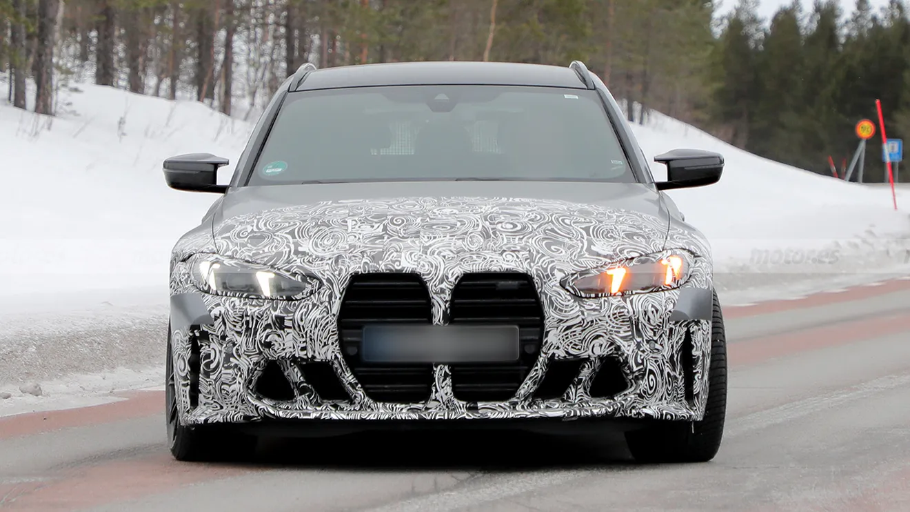 BMW M3 Touring 2025 - foto espía frontal