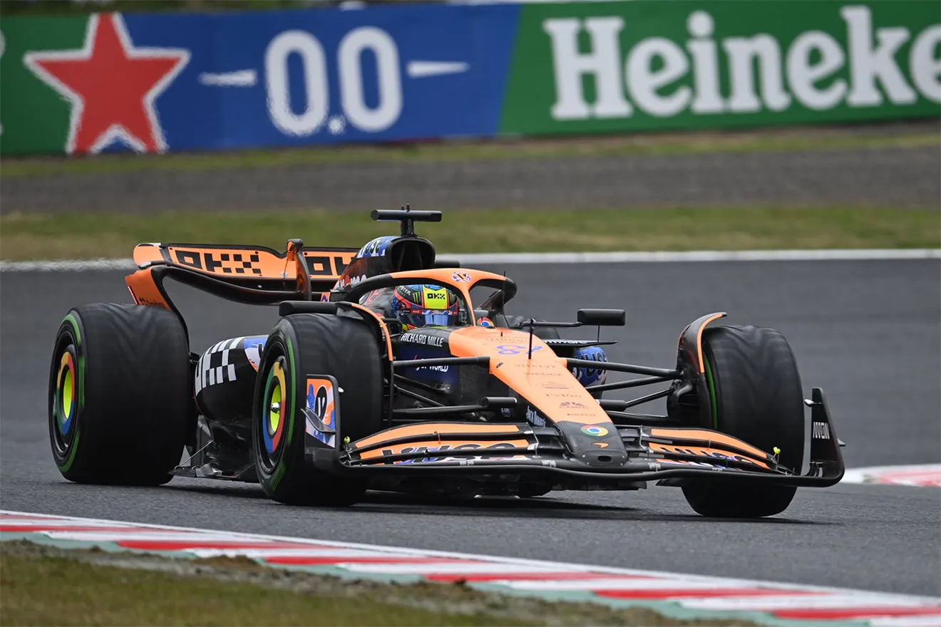 La lluvia condiciona los segundos entrenamientos en Suzuka, con poca acción en pista y Oscar Piastri en lo más alto