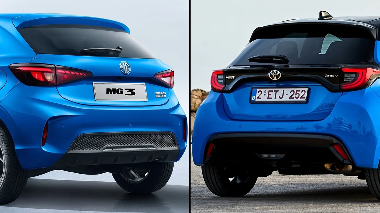 MG3 Hybrid vs Toyota Yaris Hybrid - posterior