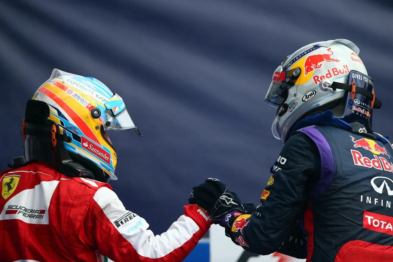Vettel afirma que Fernando Alonso ha sido su competidor más duro. Pero le preguntan quiénes son los mejores y dice esto