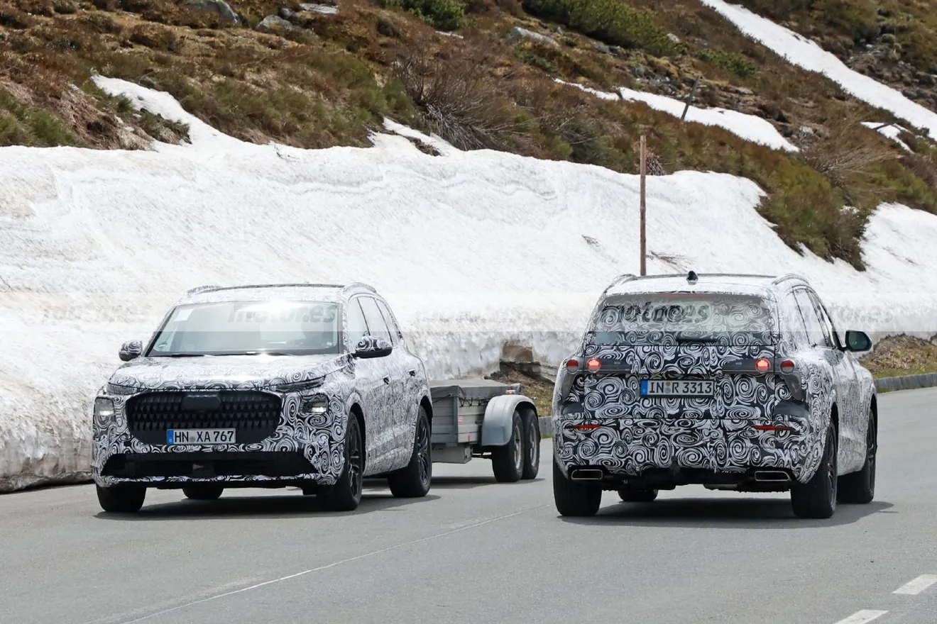 El futuro Audi Q7 muda sus pruebas a los Alpes, estas nuevas fotos espía muestran un detalle tecnológico inspirado en Ferrari