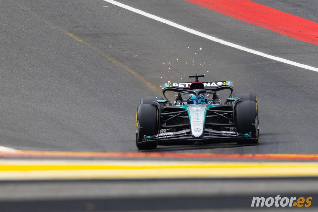 George Russell resiste estoicamente y lidera el sorprendente doblete de Mercedes en Spa-Francorchamps