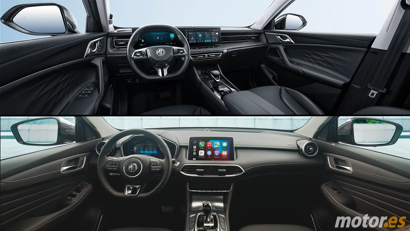 Comparativa de diseño del interior del nuevo MG HS con el modelo anterior