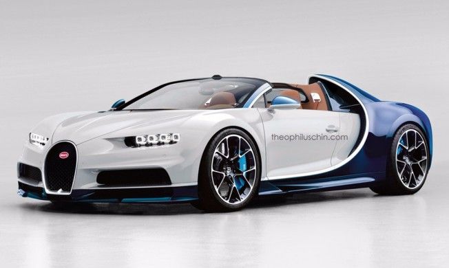 Recreación del Bugatti Chiron descapotable