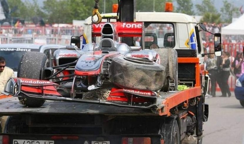 Aclarada la causa del accidente de Hamilton en Montmeló