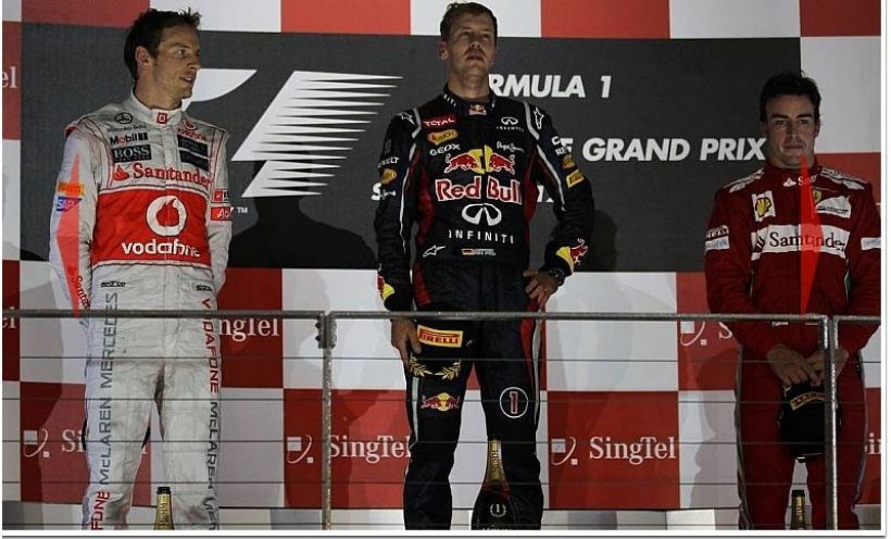 Vettel gana por delante de Button y de Alonso