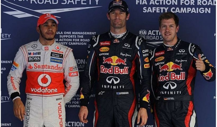 Mark Webber logra la pole por delante de Vettel