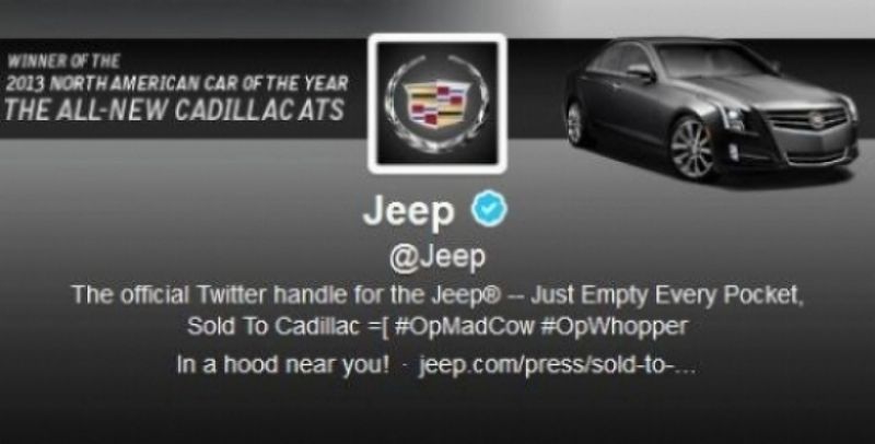 El perfil de Jeep en Twitter, hackeado