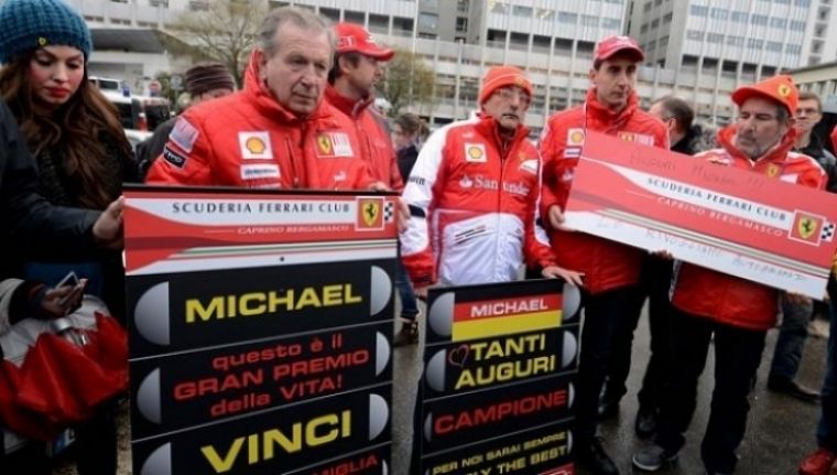 fans schumacher homenaje hospital