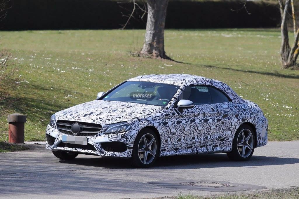 Mercedes Clase C Cabrio 2016 espiado con acabado AMG