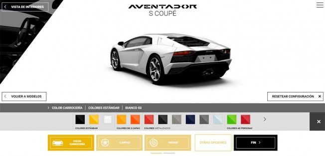 Lamborghini Aventador S - configurador