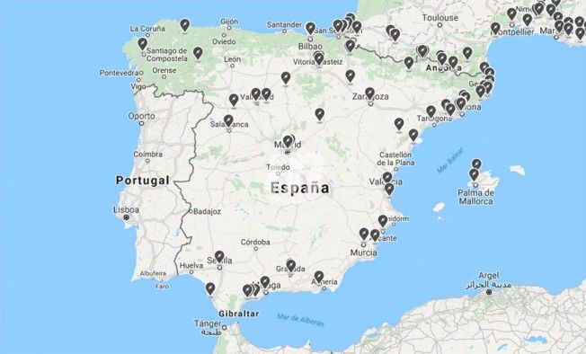 Tesla Carga en Destino - mapa