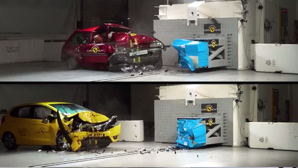 Impactante: crash test de un modelo de 2017 frente a uno de 1997