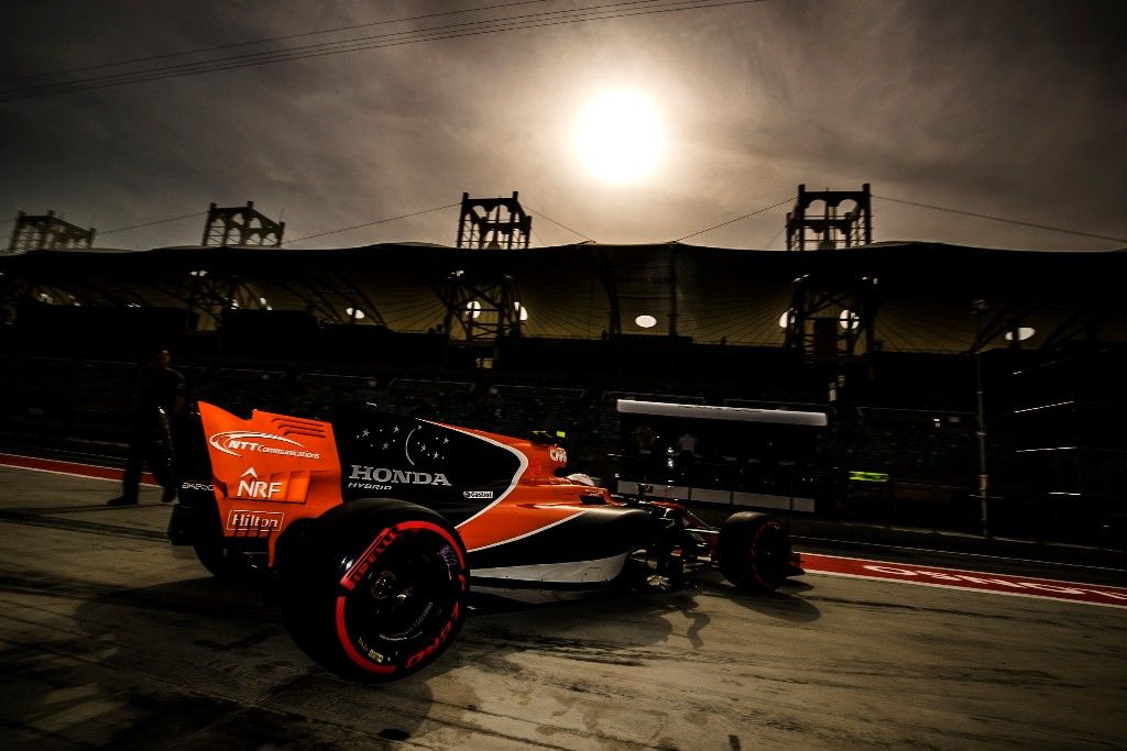 Alineación de pilotos en el test de Bahrein