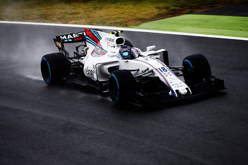 Stroll consigue la primera línea más precoz en la lluvia de Monza