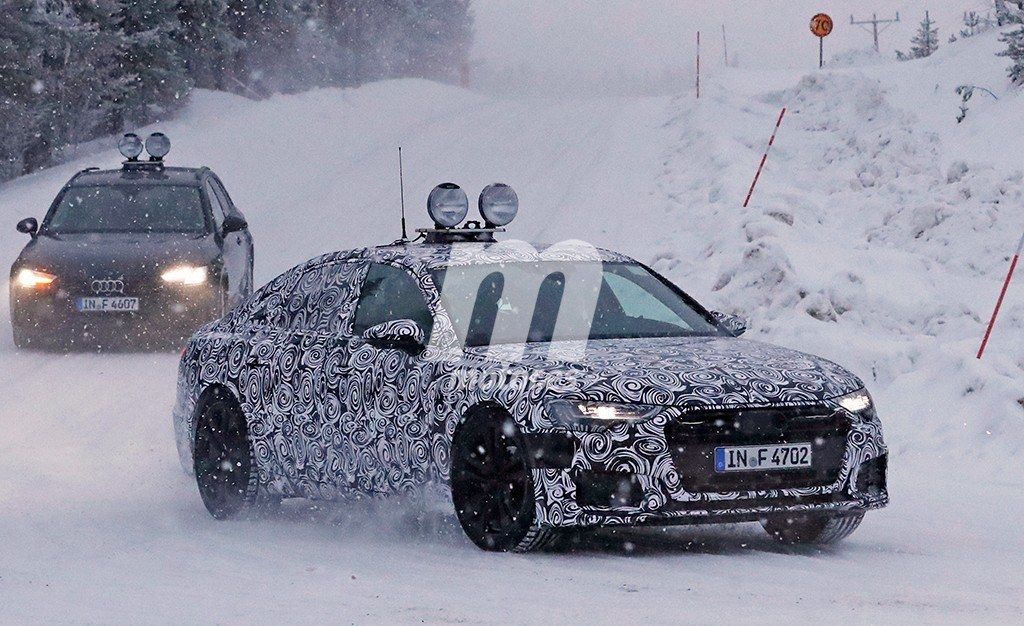 Las luces traseras del Audi A6 2018 se insinúan en estas nuevas fotos espía