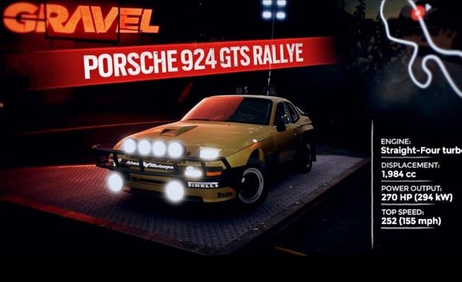 Gravel Porsche 924 GTS Rally