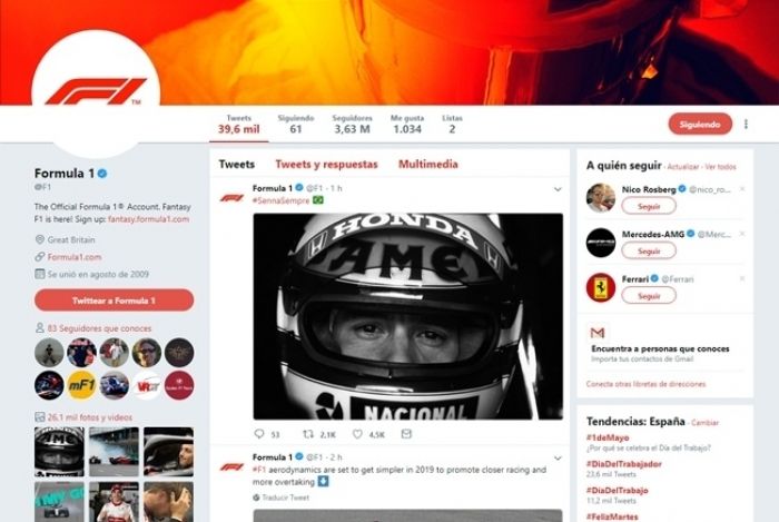 La F1 iniciará la emisión de programas en directo por Twitter en el GP de España