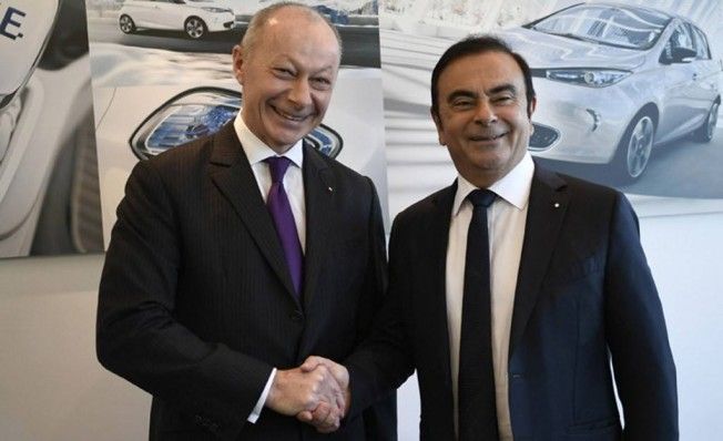 Thierry Bolloré y Carlos Ghosn