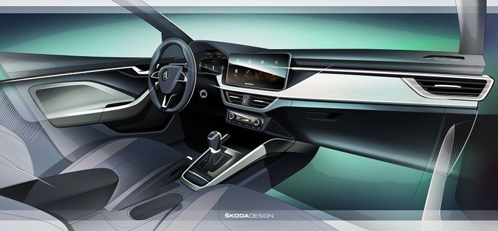 Skoda adelanta el interior del Scala, su nuevo compacto que llegará en 2019