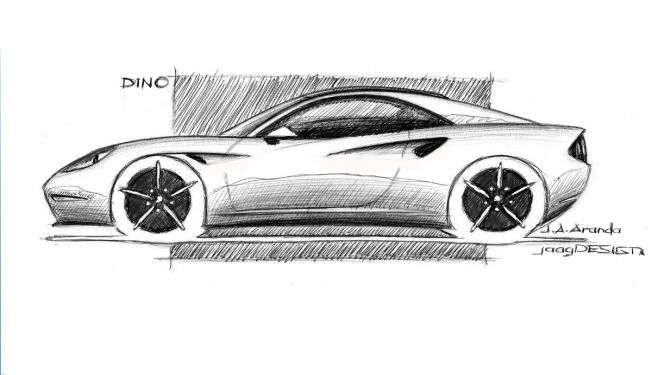 Boceto de un nuevo Ferrari Dino