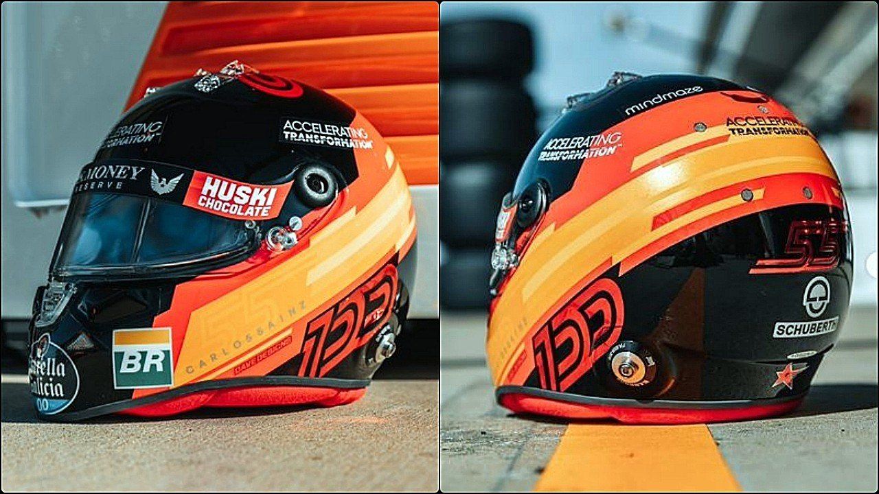 Sainz estrena casco por su 100º Gran Premio: "Orgulloso, lo mejor está por llegar"