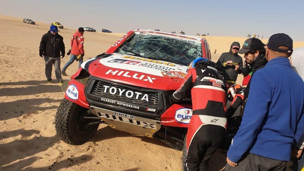 Fuerte accidente de Fernando Alonso en la etapa maratón del Dakar