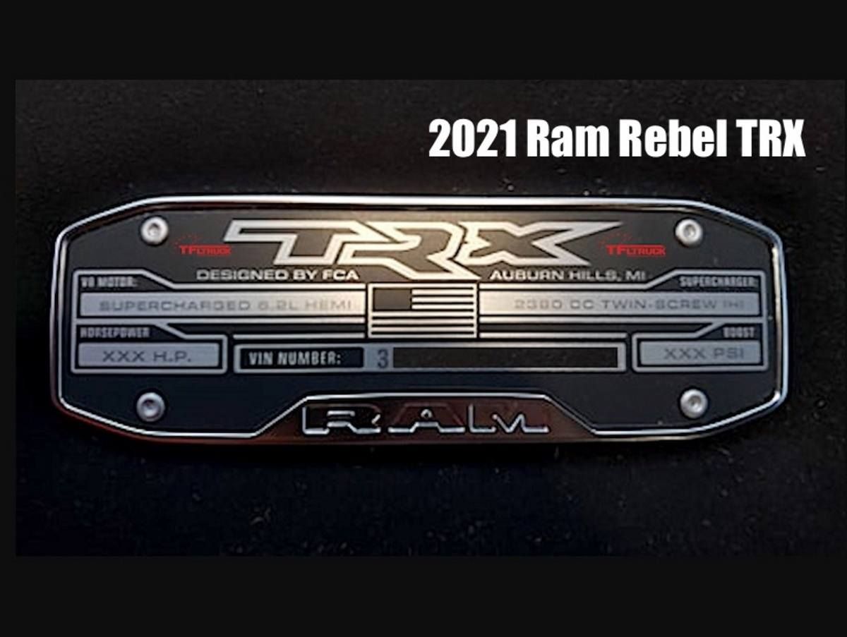 Filtrado: una placa del RAM Rebel TRX confirma el V8 Hellcat