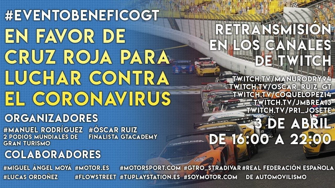 Evento Benéfico Gran Turismo, para apoyar la lucha contra el COVID19