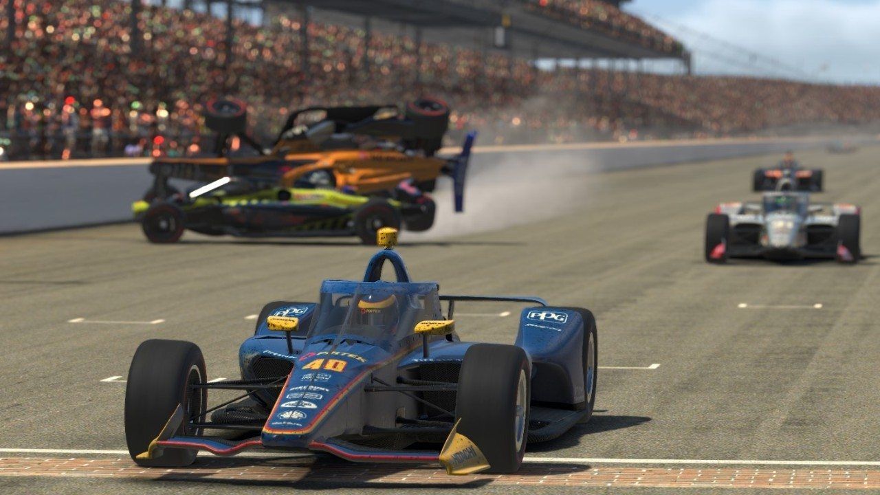 Tres choques intencionados, uno sobre Lando Norris, arruinan el evento virtual final en Indy