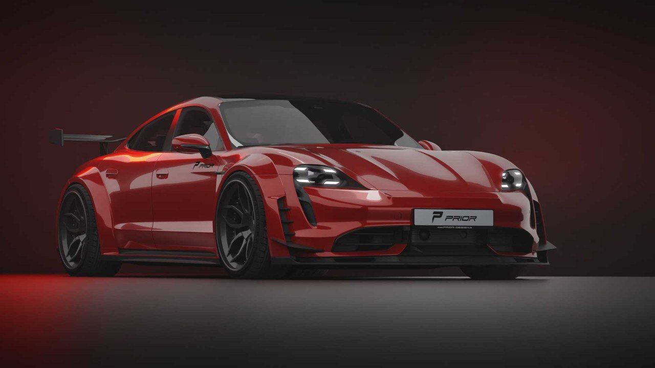 El Porsche Taycan luce su cara más agresiva con este kit widebody de Prior Design