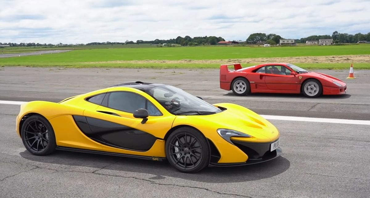 El Ferrari F40 se enfrenta al tecnológico McLaren P1 en un curioso duelo generacional