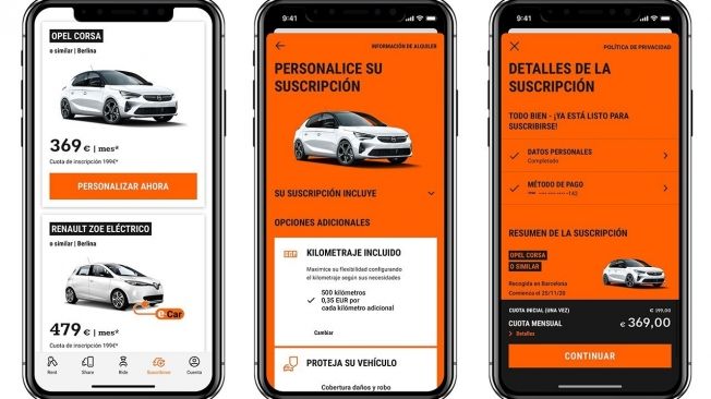 SIXT+, coche por suscripción