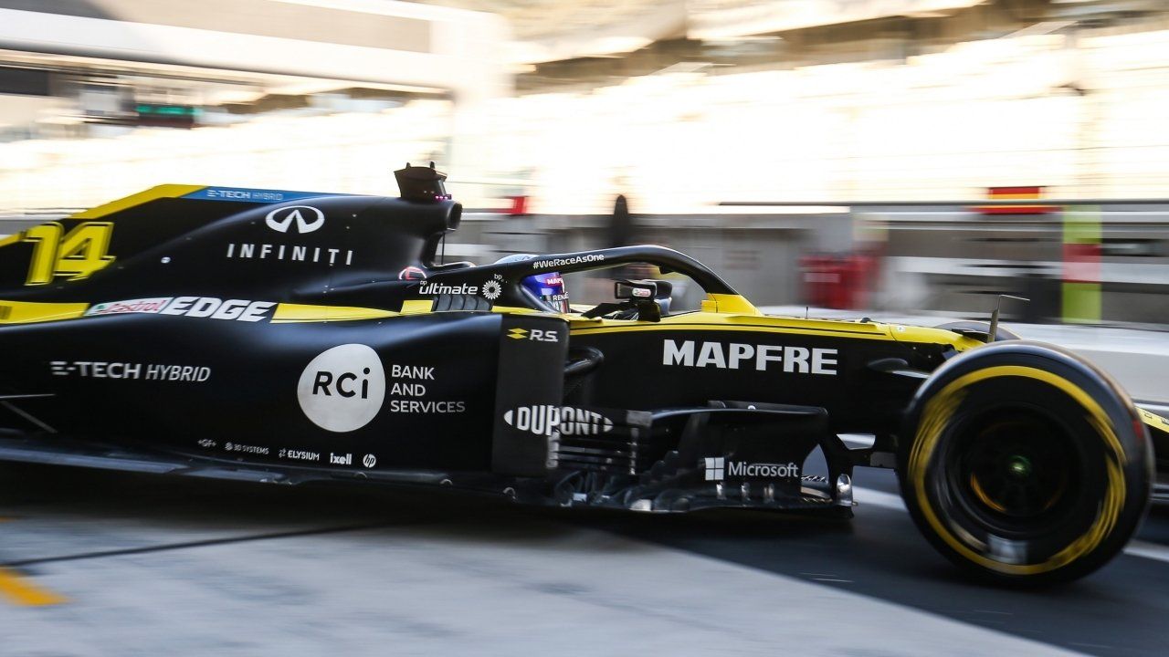 Comienza el test de Abu Dhabi con Fernando Alonso a bordo del Renault R.S.20