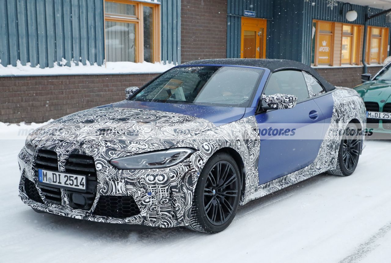 El nuevo BMW M4 Cabrio G83, cazado en una jornada de pruebas de invierno 