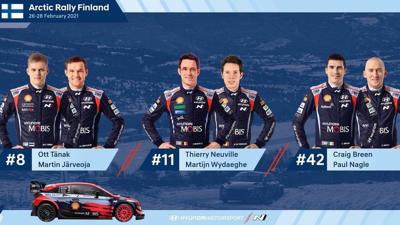 Craig Breen pilotará el tercer Hyundai i20 WRC Coupé en el Arctic Rally