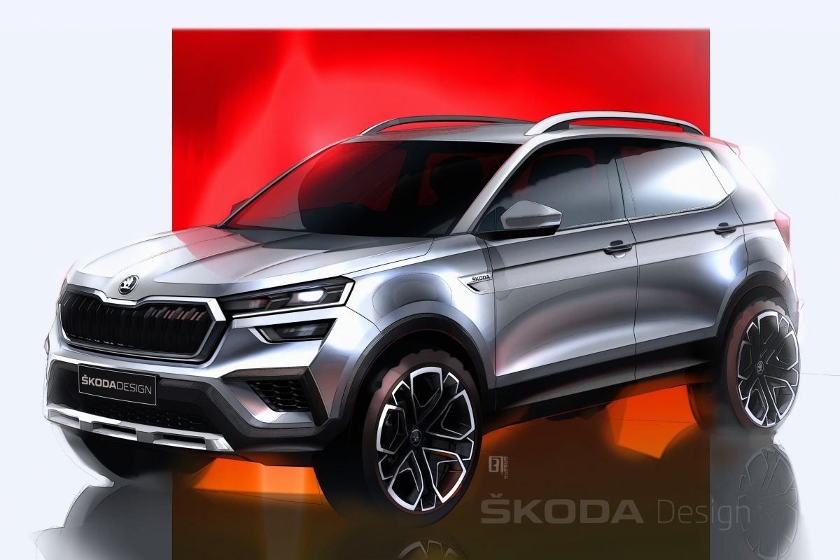 Dos nuevos bocetos confirman el debut del nuevo Skoda Kushaq para India