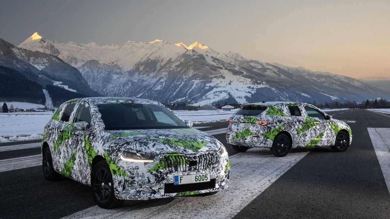 Al descubierto el interior del nuevo Skoda Fabia 2021 durante una prueba de conducción