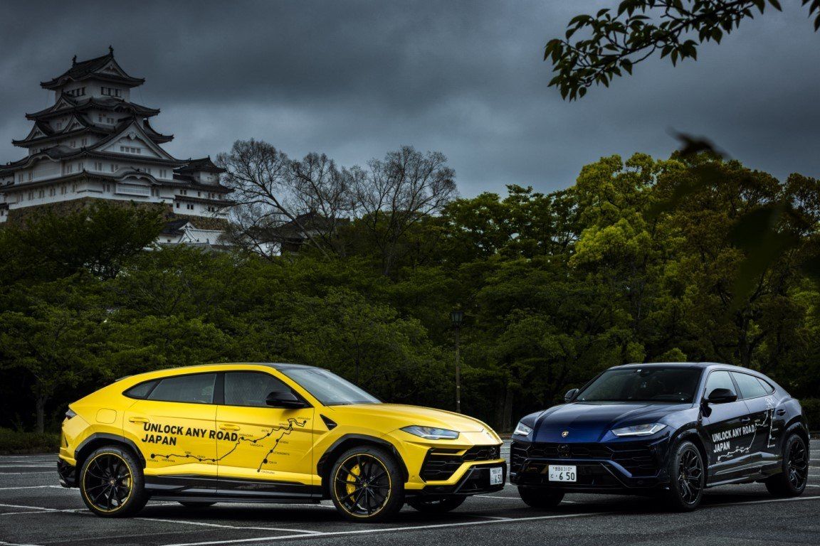 Dos unidades del Lamborghini Urus recorren Japón a la caza de nuevos clientes