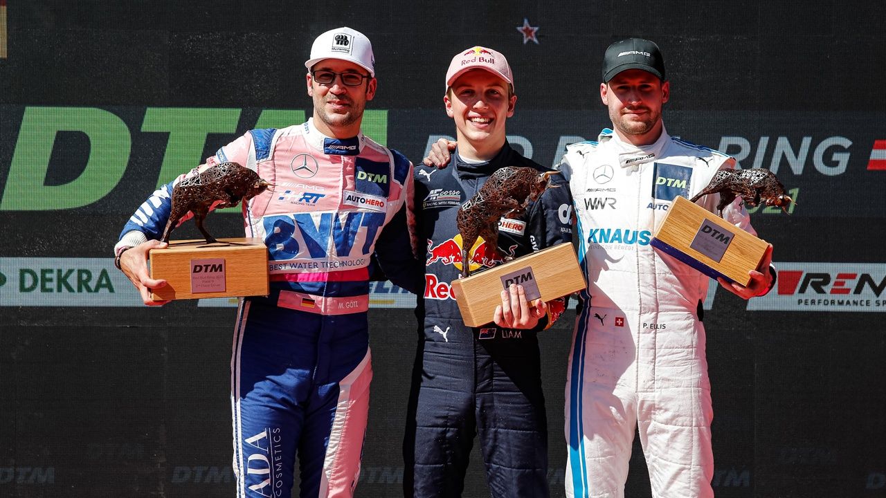 Victoria de Liam Lawson en la primera carrera del DTM en Red Bull Ring