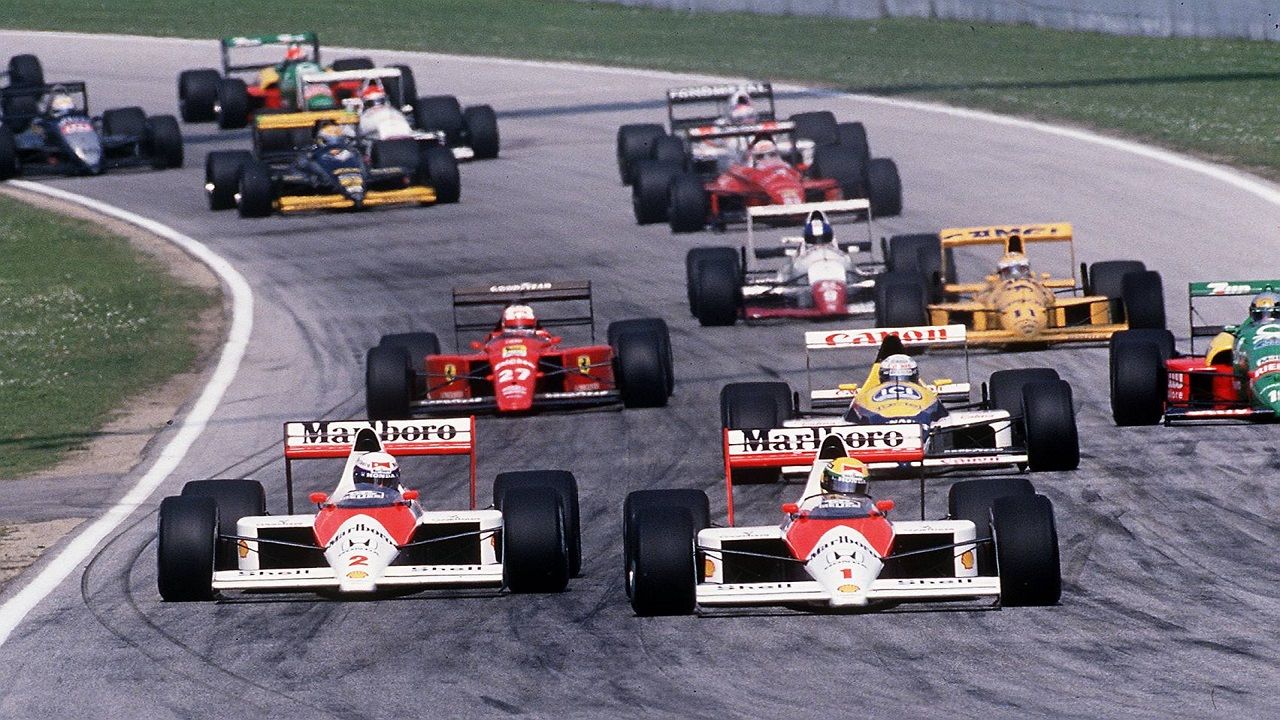 Arton Senna y Alain Prost en Imola, 1989