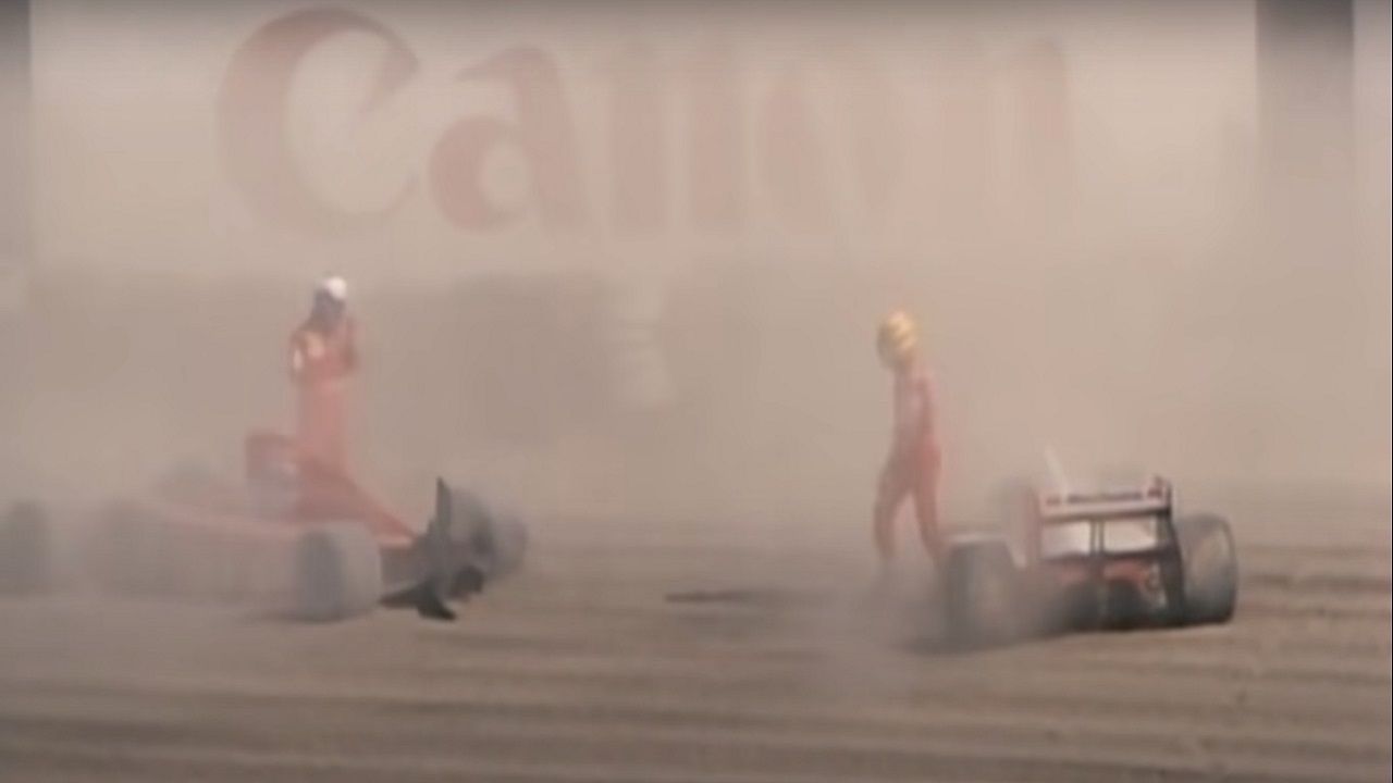 Prost y Senna tras el accidente del GP de Japón de 1990 de Fórmula 1