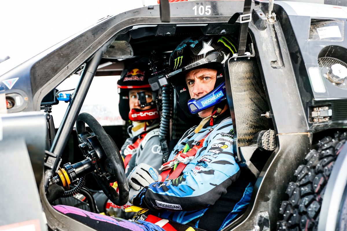 Ken Block se sube al Audi RS Q e-tron en el GP Ice Race de Austria