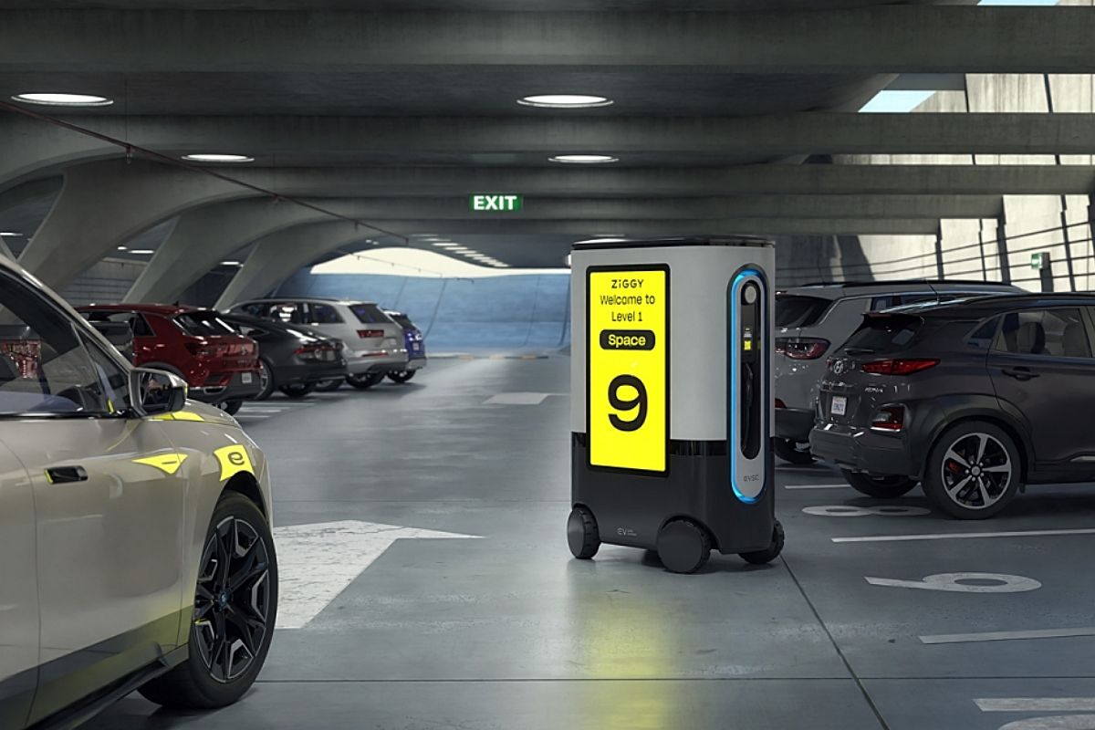 Ziggy, un robot que te guarda sitio en el parking y luego carga tu coche eléctrico