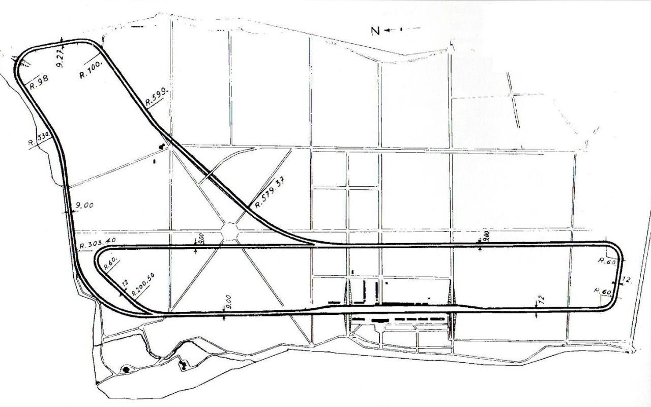 El trazado de Monza en 1948