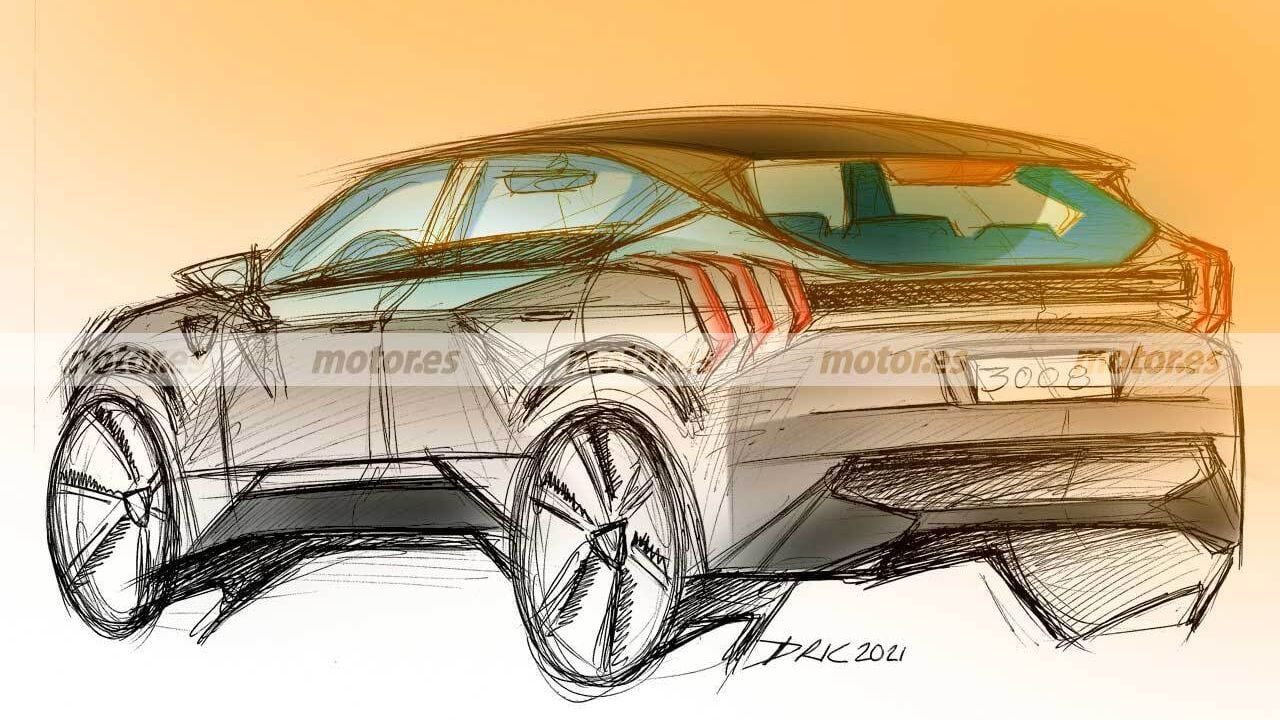 Boceto del Peugeot 3008 2023