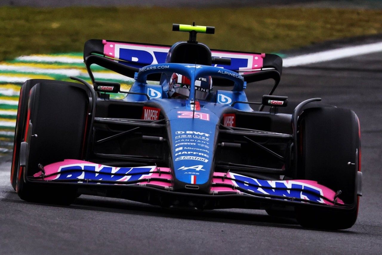 Ocon, el más rápido en el 'warm up' de Interlagos