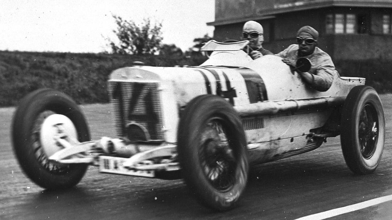 Rudolf Caracciola en plena acción en 1926